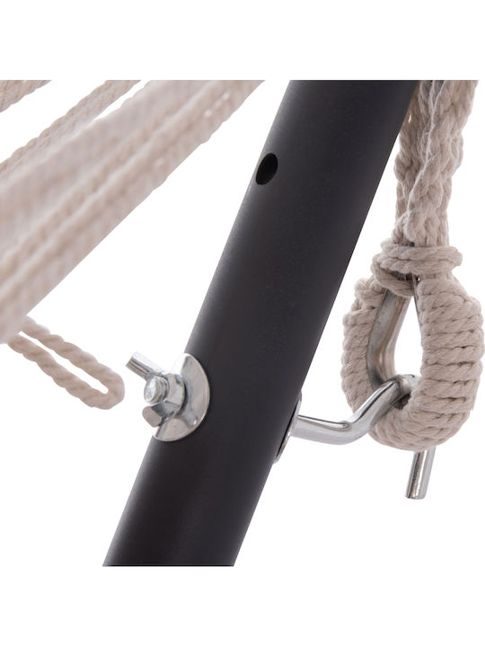 HomeMarkt Crave Single Hammock with Stand Gray 265x93cm