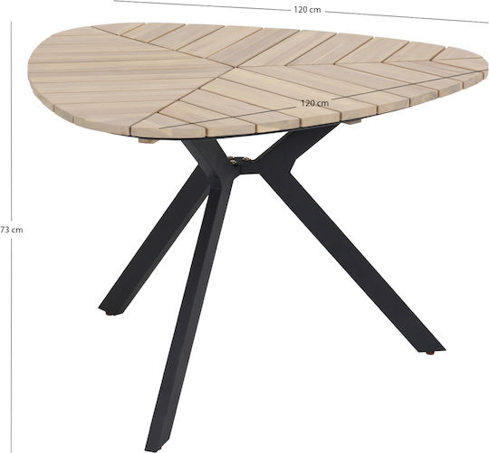 Traden Oval Dining Room Table Acacia Wood 120x120x73cm Traden Oval Dining Room Table Acacia Wood 120x120x73cm