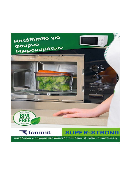 Femmit Σετ 6 Τμχ Βάζα Γενικής Χρήσης 3200 Ml Αεροστεγές Καπάκι Πλαστικό