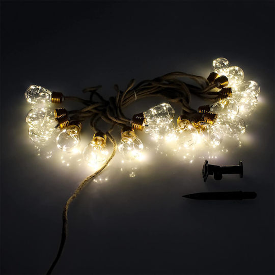Led Waterproof Hanging Solar Light Garland with Warm White Light