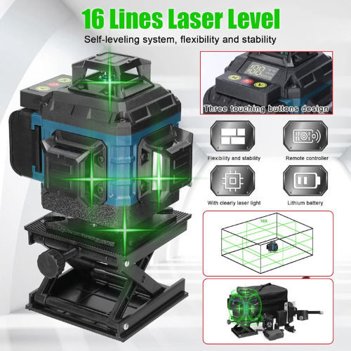 SPV 4D 16 Self-leveling Linear Laser Level Green Beam 3.6V with Working Range 30m