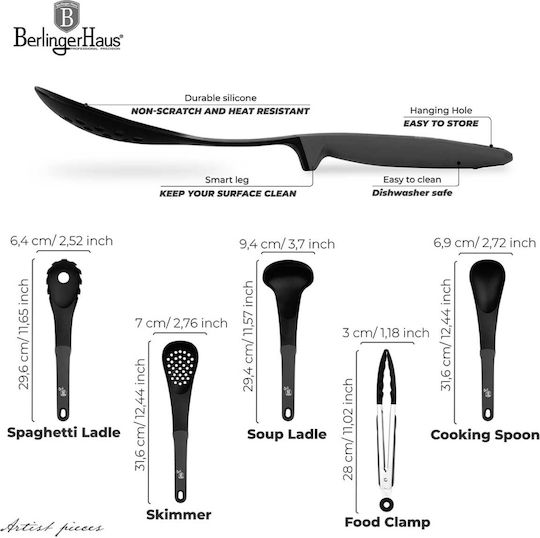 Berlinger Haus Plastic Cooking Utensil Set Gray 5pcs