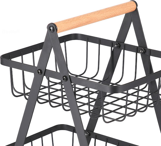 Elitehoff Obstschale Inox 2 Niveaus Schwarz
