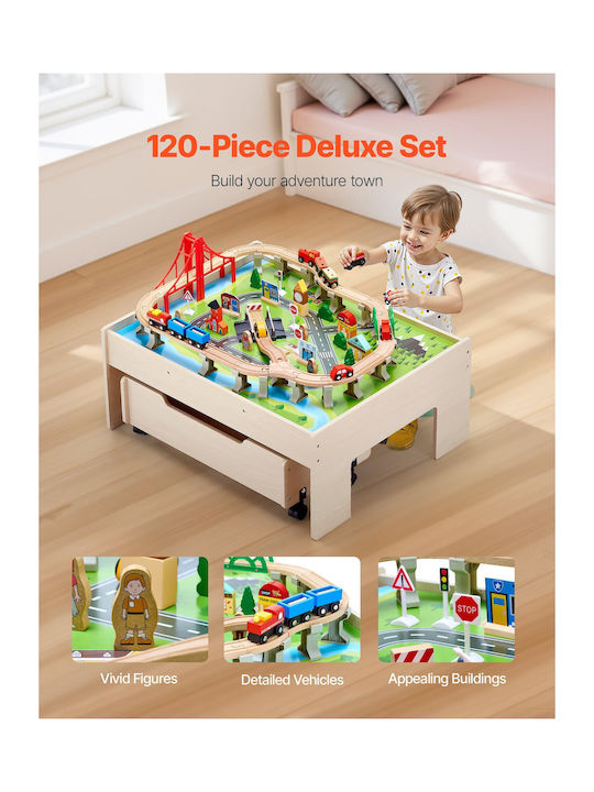 Kids Table made of Wood Beige Vevor