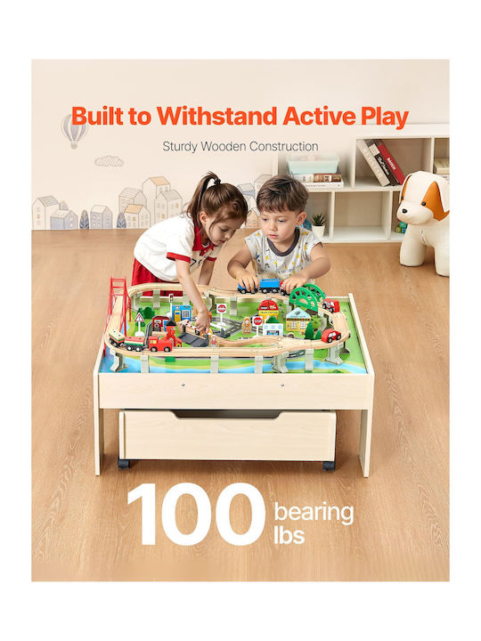 Kids Table made of Wood Beige Vevor