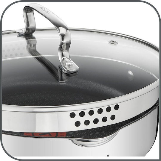 Tefal Duetto+ Cookware Set from Stainless Steel Silver with Non-stick Coating 6 Pieces