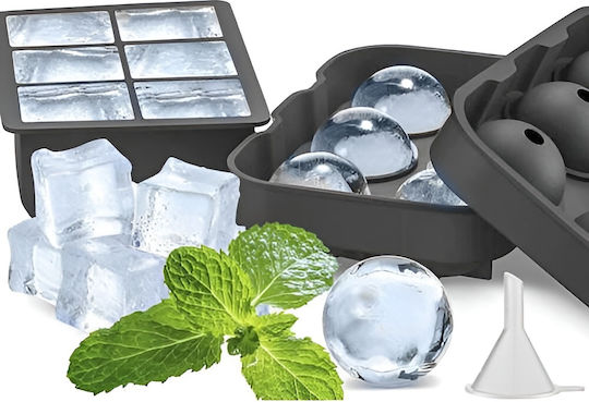 Formă De Gheață Rotundă Din Silicon Cu Capac Capacitate 6 Locuri Neagră idl-00021270 Formă De Gheață Rotundă Din Silicon Cu Capac Capacitate 6 Locuri Neagră idl-00021270