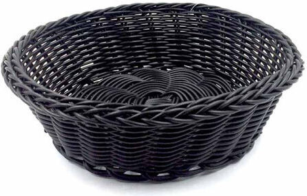 Homestyle Bread Basket Wicker Black 21x21x6cm
