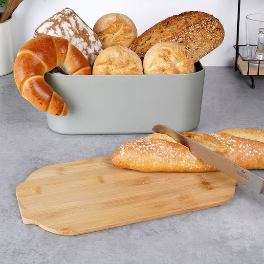 Graue Brotdose mit Bambusbrett 259302