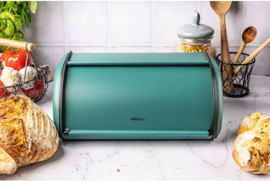 KING Hoff Bread Box with Lid Inox Gray 36x24cm