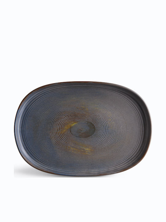 Ionia Platou de Servire Oval Ceramică Gri 33x23buc 1buc Ionia Platou de Servire Oval Ceramică Gri 33x23buc 1buc