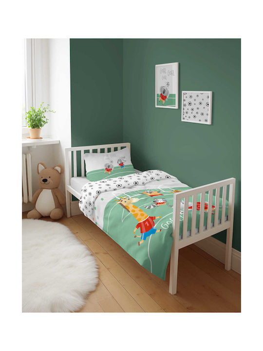 Detexpol Baby Bettbezug Set mit Kissenbezug Grün 100x135cm.