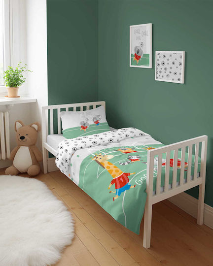 Detexpol Set Copertă de Pătuț cu Față de Pernă Verde 100x135cm.