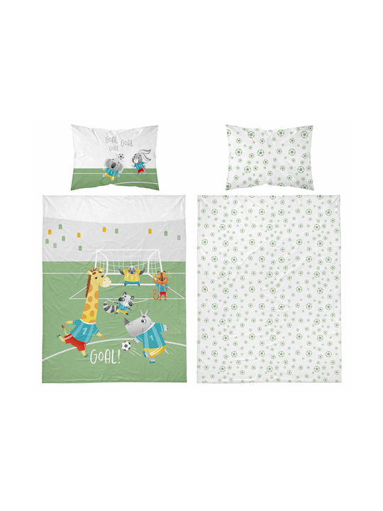 Detexpol Set Copertă de Pătuț cu Față de Pernă Verde 90x120cm.