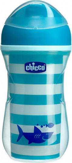 Chicco Παιδικό Ποτηράκι Active από Πλαστικό Μπλε 266ml για 14m+