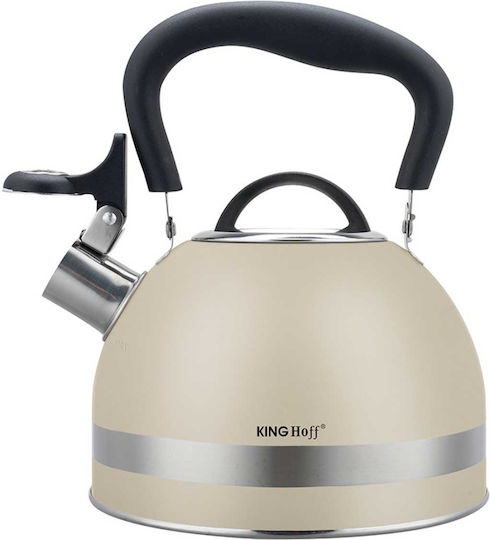 KING Hoff Retro Wasserkocher Edelstahl Beige 1800ml