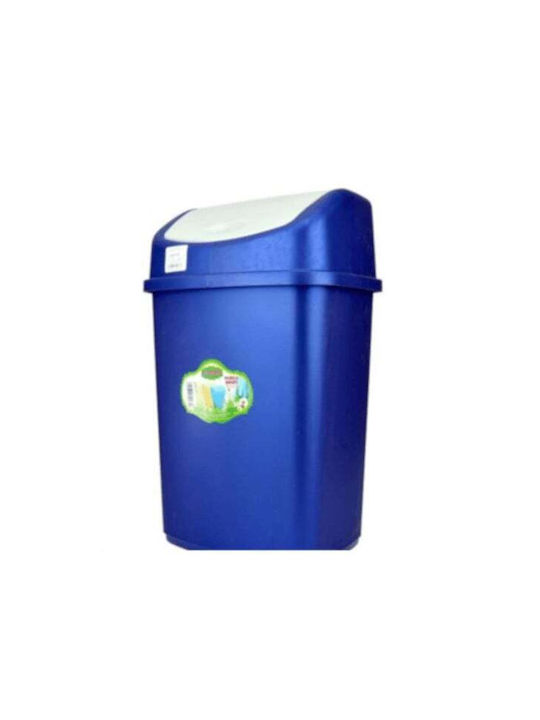 Sterk Plastic Waste Bin with Oscillating Lid Blue 35lt