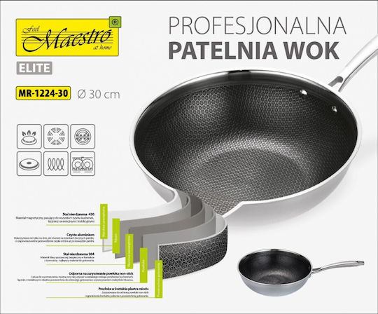 Maestro Wok από Αλουμίνιο με Αντικολλητική Επίστρωση 30cm
