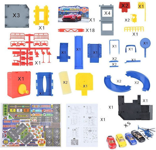 Woopie Multilevel Parking Garage Car Wash Helicopter + Baterie
