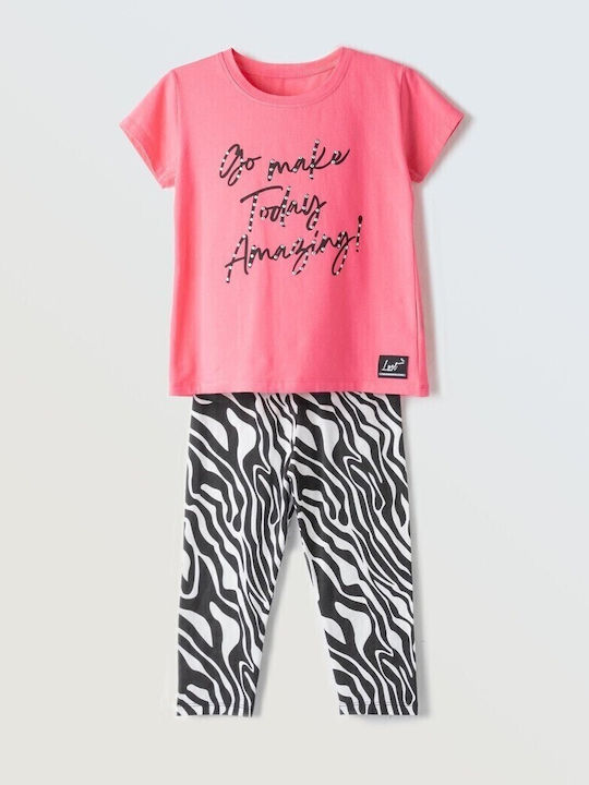 Kids' Set with Leggings Summer 2pcs Coral
