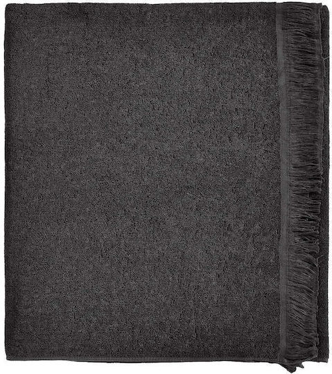 Celestino Beach Towel Cotton Black with Fringes