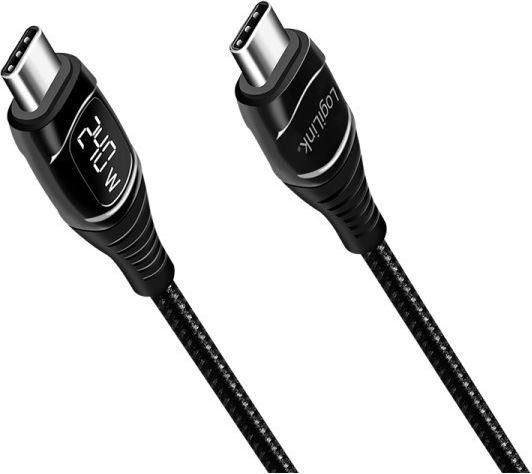 LogiLink Cablu USB 2.0 USB-C Masculin - USB-C 240W PD Negru 2m CU0185