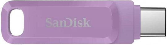 Sandisk Ultra Dual 64GB USB 2.0 Stick με σύνδεση USB-A & USB-C Μωβ