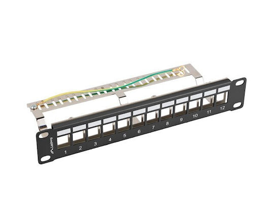 Пач панел Lanberg 12-портов 1U 10" FTP черен PPKS-9212-B