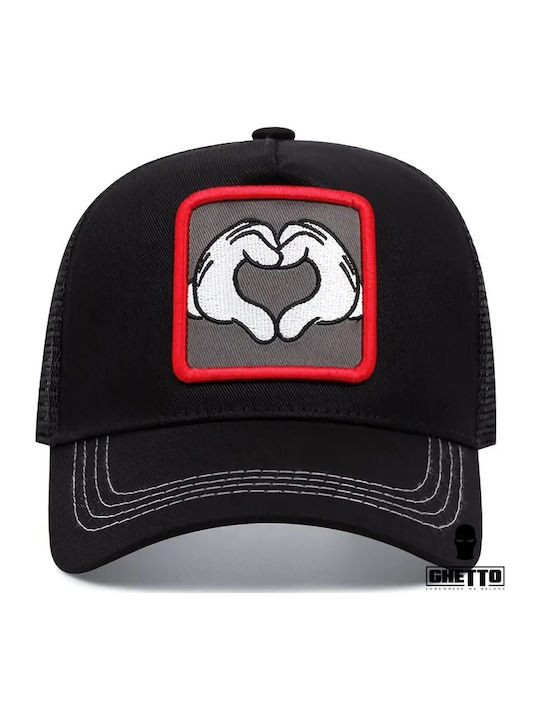 Ghetto Schwarze Kappen Cartoon Hand Herzform Ghetto Schwarze Kappen Cartoon Hand Herzform