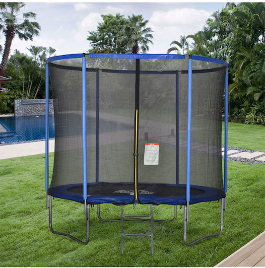 HomCom Trampolin Für Draußen Mit 244cm Durchmesser Und Netz Und Leiter