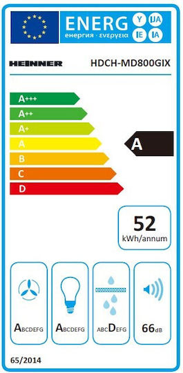 Heinner Απορροφητήρας Καμινάδα 60cm Inox