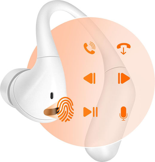 LinQ R9565 In-ear Bluetooth Handsfree Ακουστικά με Θήκη Φόρτισης Λευκά