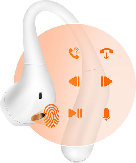 LinQ R9564 In-ear Bluetooth Handsfree Ακουστικά με Θήκη Φόρτισης Λευκά