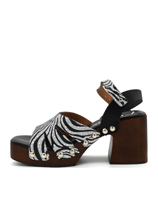 Din piele Sandale Negre
