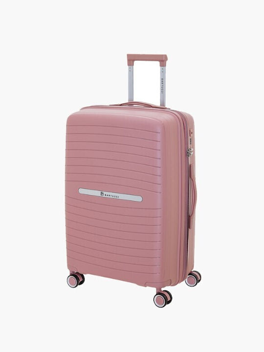 Bartuggi Cabin Hard Pink Travel Suitcase With 4 Wheels Height 56cm