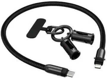 Καλώδιο 30cm Usb2.0 Usb-c Male Lighting Male 30w Μαύρο