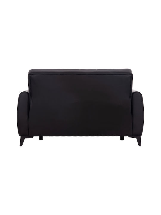 Nikko Two-Seater Couch Bed Artificial Leather with Storage Space Black 144x75x84 cm