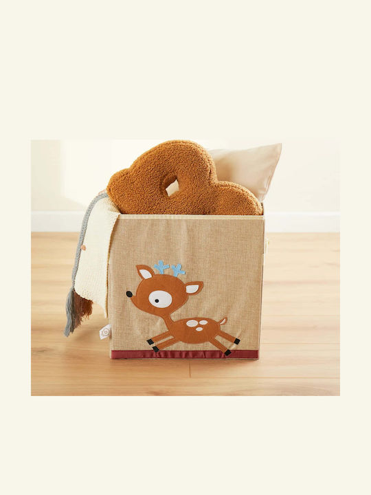 Bieco Kinder Aufbewahrungsbox aus Stoff Braun 32x32x32cm 1Stück