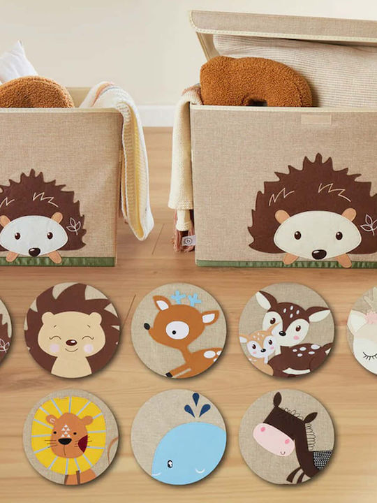 Bieco Kinder Aufbewahrungsbox aus Stoff Braun 32x32x32cm 1Stück