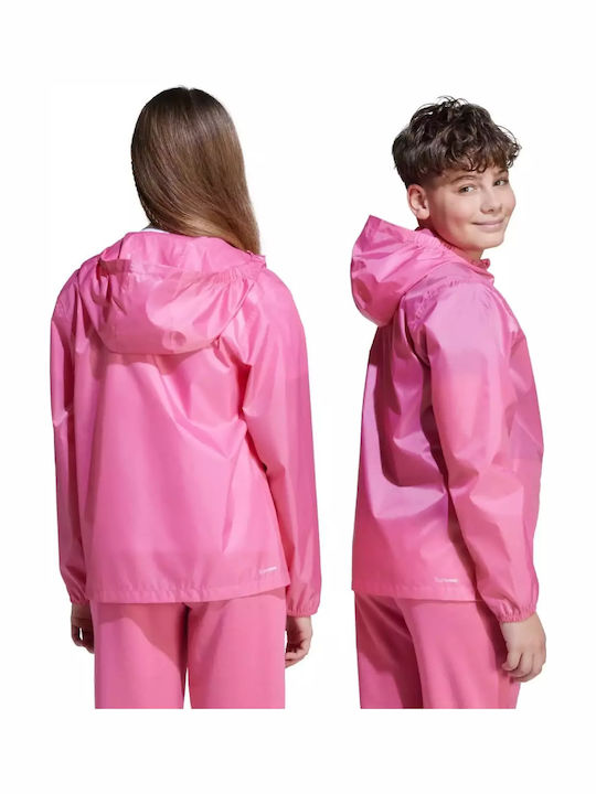 Waterproof Kids' Sports Jacket Windproof with Hood Pink