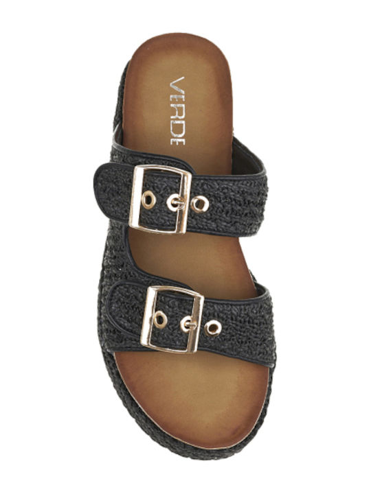 Women's Flat Sandals in Black Color