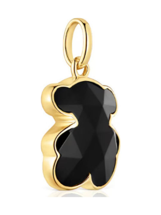 Tous Icon Color Animal Charm from Gold Plated Silver Black