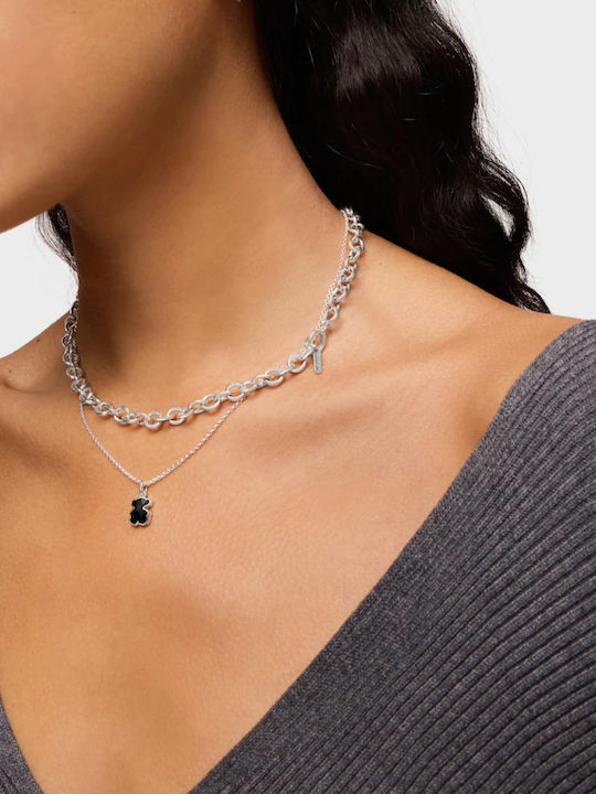Tous Onyx Bear Choker από Ασήμι Μαύρο