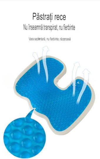 Back Support Seat Cushion with Memory Foam 45x35x7cm Black