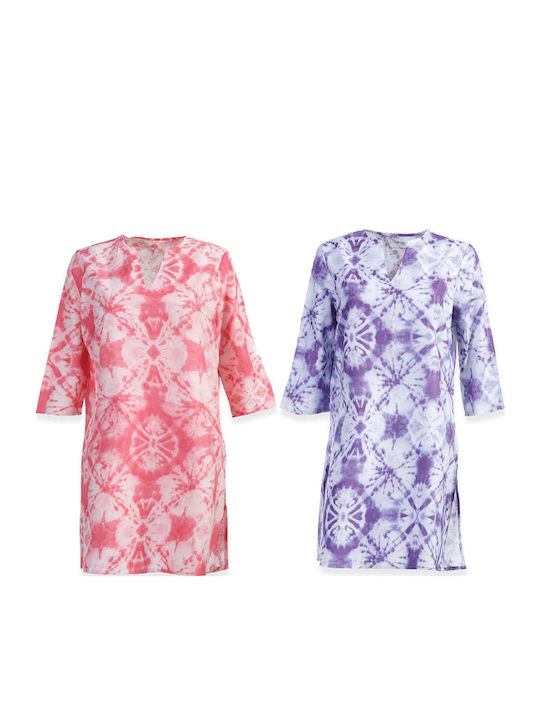 Nef-Nef Homeware Brilliant Coral Καφτάνι Παραλίας Ροζ Nef-Nef Homeware Brilliant Coral Καφτάνι Παραλίας Ροζ