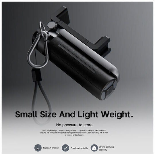 Selfie Stick 3 In 1 Pocket Phone Grip M50 Μαύρο