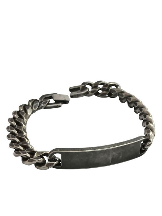 Kalliopi Silver Men's Steel Identity Bracelet