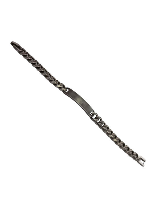 Kalliopi Silver Men's Bracelet Identity from Stainless Steel 23cm