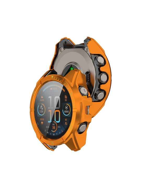Garmin Fenix 8 Plastic Case with Glass in Orange color for Garmin Fenix 8