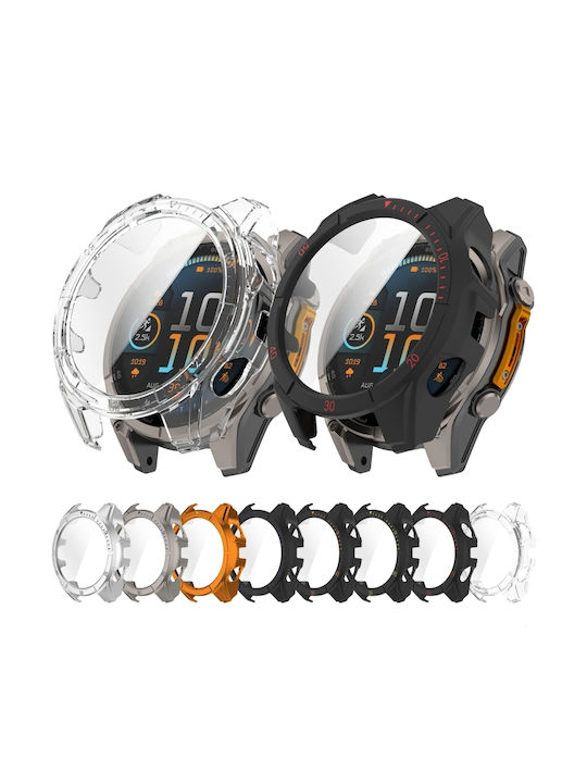 Garmin Fenix 8 Plastic Case with Glass in Orange color for Garmin Fenix 8